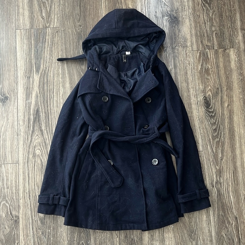 H&M Navy Double Breasted PeaCoats